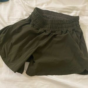 Lululemon Hunter green running shorts. Size 6. Great condition!